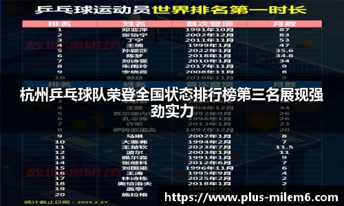 杭州乒乓球队荣登全国状态排行榜第三名展现强劲实力